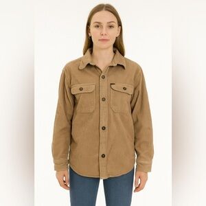 Buffalo David Bitton Beige Corduroy Shirt Jacket Small